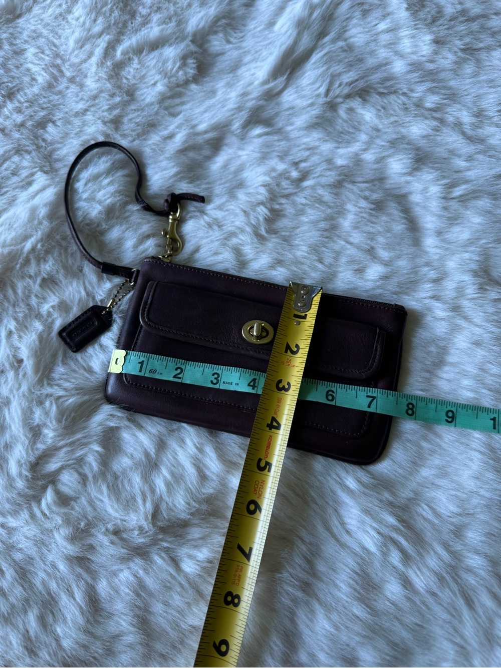Coach Dark Brown Leather Turnlock Wristlet - Picture 14 of 14